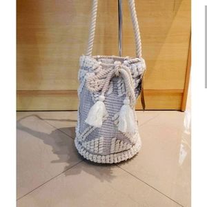 Off White Boho Bucket Bag